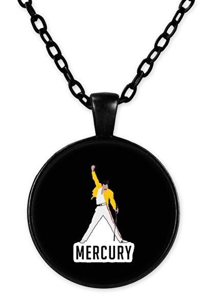 herotasarım قلادة فريدي ميركوري بسلسلة سوداء - Bll3256
