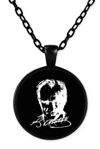 herotasarım Ataturk Signature Black Chain Necklace - Bll1483