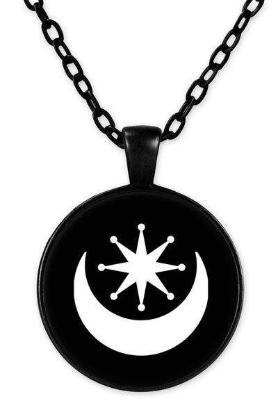 herotasarım Black Chain Moon Star Necklace - Bll707