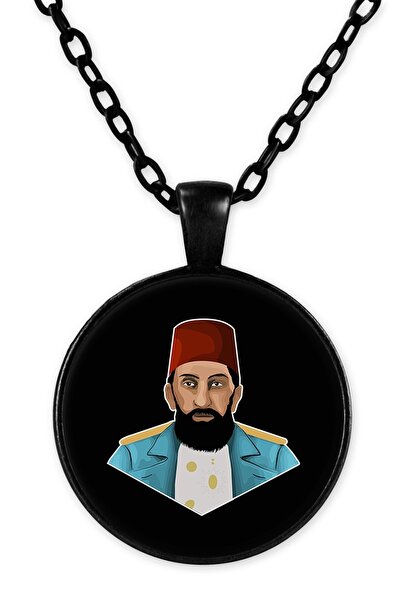 herotasarım قلادة بتفاصيل سلسلة سوداء من سلطان عبد الحميد - Bll1486