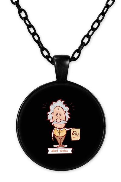 herotasarım ألبرت أينشتاين Bll895 قلادة سلسلة سوداء