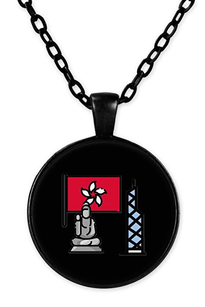 herotasarım قلادة سلسلة هونج كونج السوداء - Bll3096