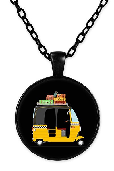 herotasarım قلادة تاكسي بسلسلة سوداء - Bll2249