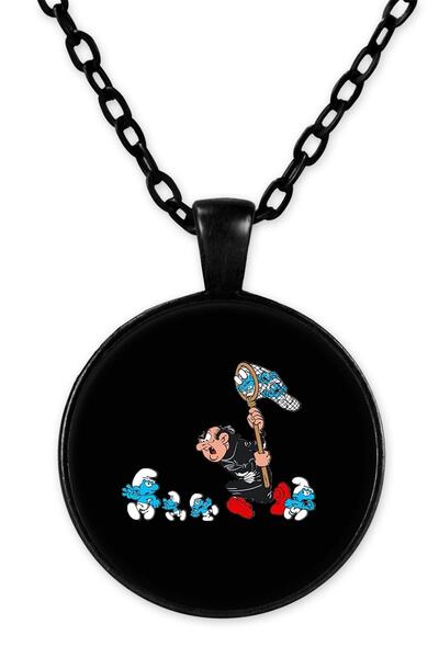 herotasarım قلادة السنافر مع سلسلة سوداء - Bll3713