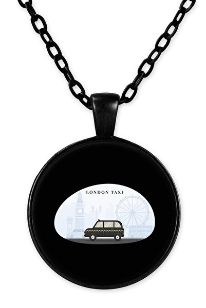 herotasarım قلادة سلسلة تاكسي لندن السوداء - Bll2234