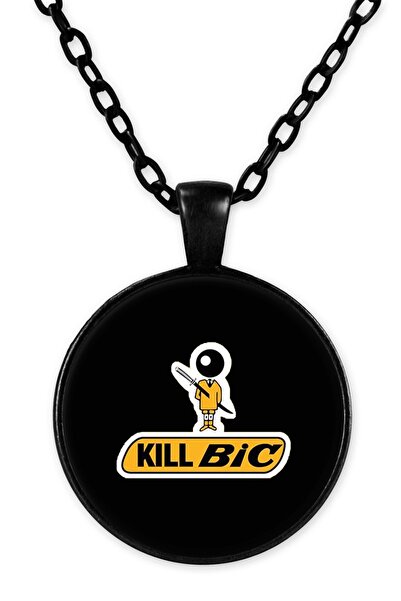 herotasarım قلادة Kill Bic بسلسلة سوداء - Bll3604