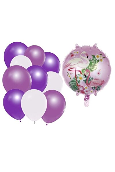 Azebu مجموعة بالونات فلامينجو كونسبت أرجواني