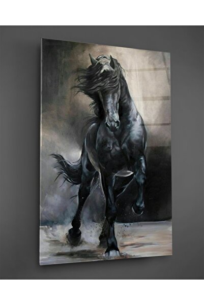 TAULART Tablou de sticlă Black Horse