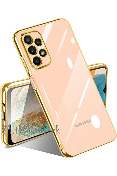 m.tk moveteck Samsung Galaxy A73 Kılıf Tam Kamera Korumalı Metalik Parlak Renkli Kenar Yumuşak Silikon Arka Kapak