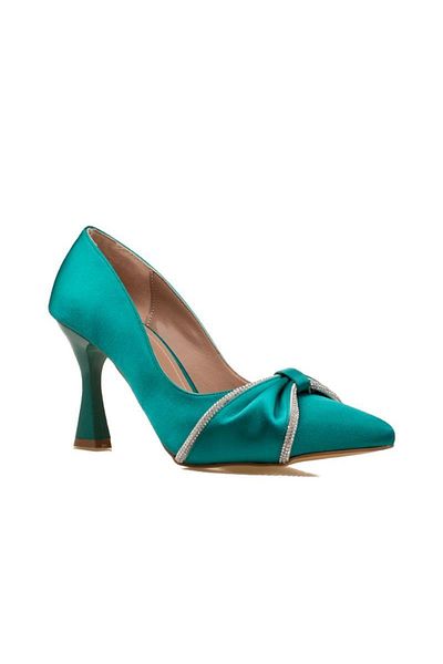 m2s Pantofi clasici de damă Green Stone Satin Lagertha