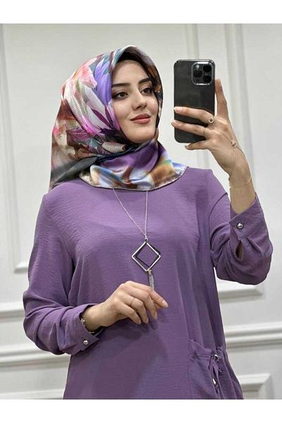 azzebutik 8260 Butterfly Tunic K25 Lilac