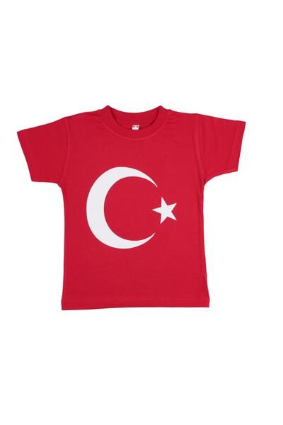 By Cwhr 100% Cotton Moon Star Turkish Flag T-Shirt Red Moon Star Shortcut T-Shirt April 23 Children's T-Shirt