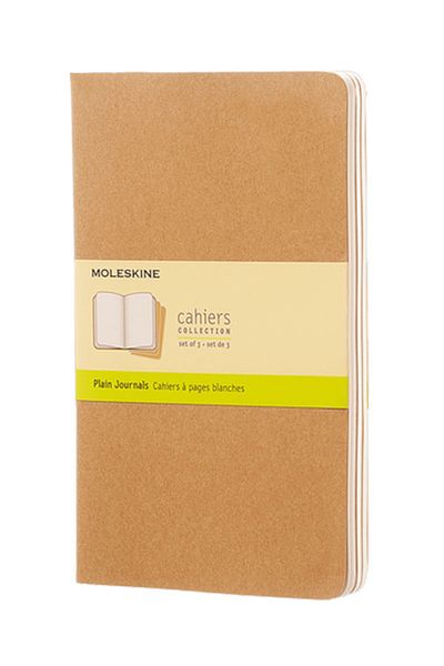 Moleskine Cahier Large 3-Piece Unlined Notepad, 13x21cm