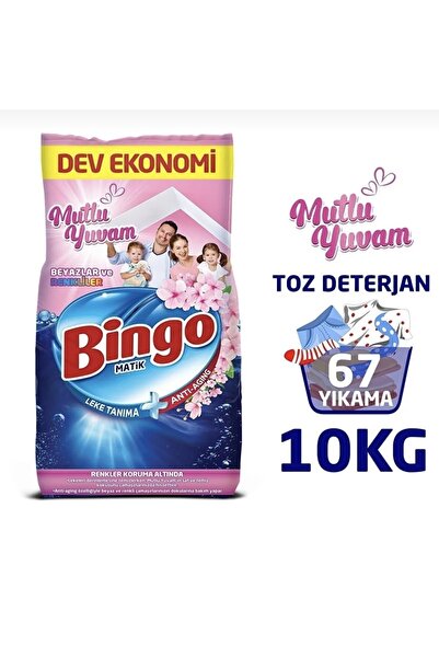 Bingo Matik 10 Kg Mutlu Yuvam Renkli Ve Beyazlar Toz Deterjan