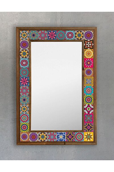 Oscar Stone Decor Masif Çerçeveli Mozaik Taş (doğal-mermer) Ayna 43 cm X 63 c...