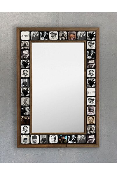 Oscar Stone Decor Masif Çerçeveli Mozaik Taş (doğal-mermer) Ayna 43 cm X 63 cm
