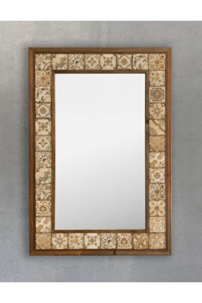 Oscar Stone Decor Masif Çerçeveli Mozaik Taş (doğal-mermer) Ayna 43x63cm Sera...