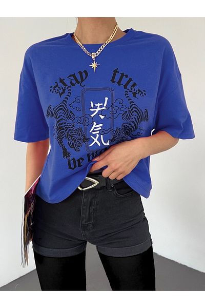 Modamorfo Tricou crop imprimat cu gât rotund