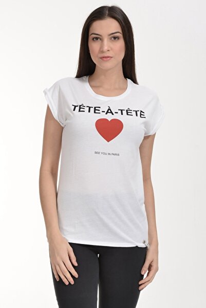 Cotton Candy Футболка з коротким рукавом і принтом - біла