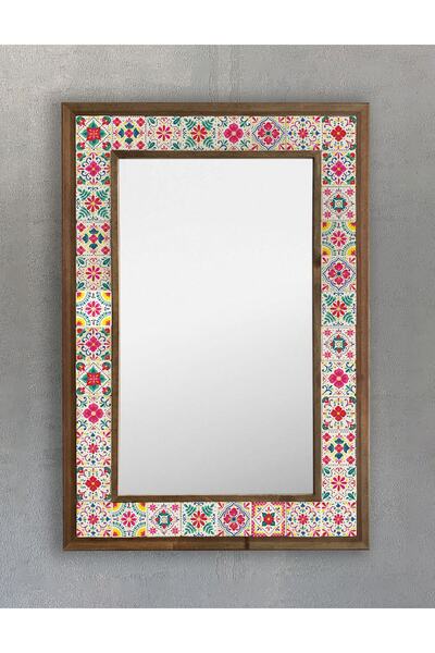 Oscar Stone Decor Masif Çerçeveli Mozaik Taş Ayna 43 cm X 63 cm