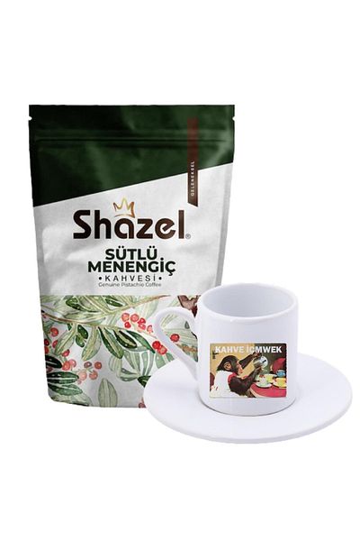 Shazel Menengic Coffee with Milk 200 Gr+ Monkey Coffee Enjoyment Turkish Coffee Cup