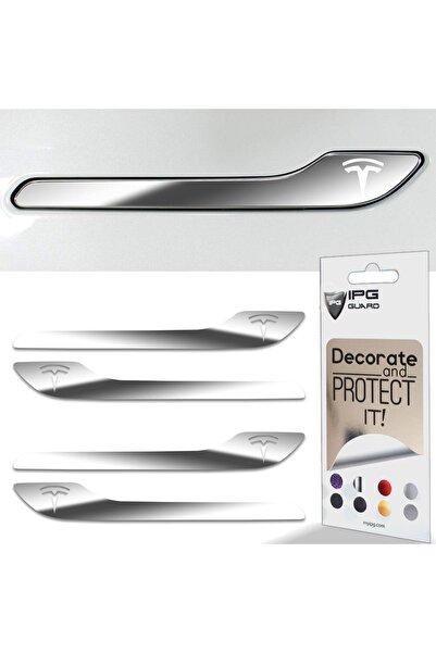 Ipg Tesla Model 3 - Model Y Için Özel Kesim Tesla Logolu Kapı Kolu Sticker Se...
