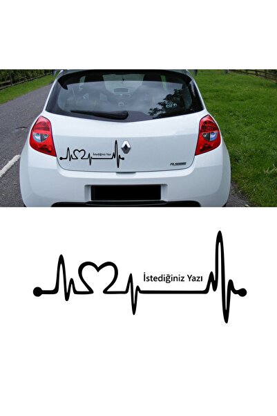 Melek Pazarı 20 X 9 Cm Nabız Atışı Isim Yazılır Araba Sticker, Oto Çıkartma