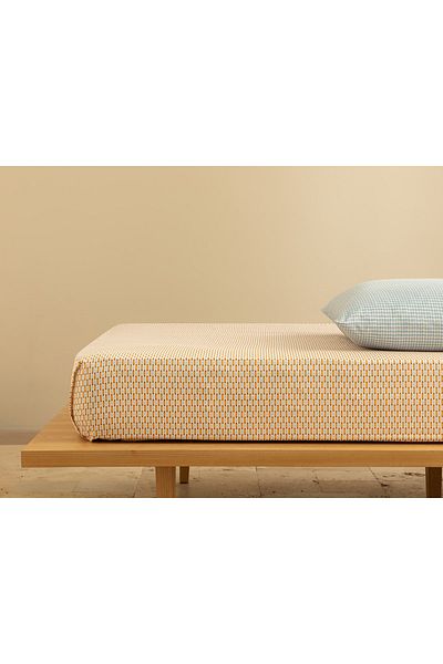 English Home Diamond Stripe Easy-Iron Double Sheet 240x260 Cm Yellow