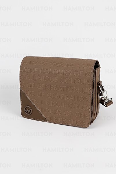 HAMILTON Original Women's Adjustable Cross Strap Leather Textured Detailed Covered Stylish Shoulder and Hand Bag