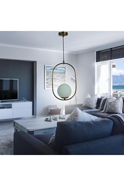 aviserra Satürn Model Modern Eskitme Tekli Beyaz Camlı Sarkıt Avize