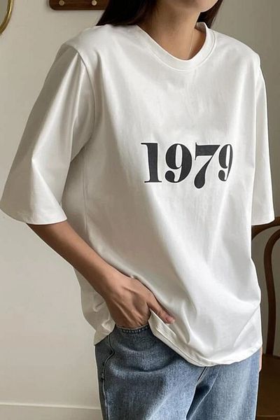 MODAGEN Tricou oversize cu imprimeu alb 1970 pentru femei