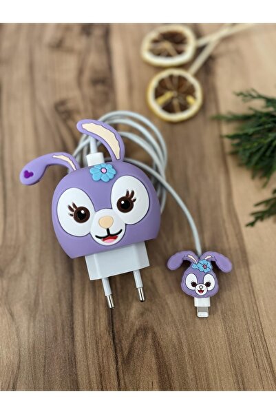 Mi7a Sevimli Silikon Şarj Başlığı Ve Kablo Koruyucu 2Li Set StellaLou