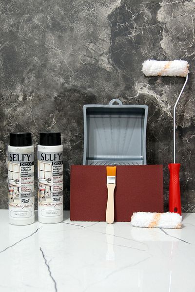ACUTO Rich Selfy Decor 1000cc Antique White Self-varnished Cabinet Painting Set Furniture Painting Set