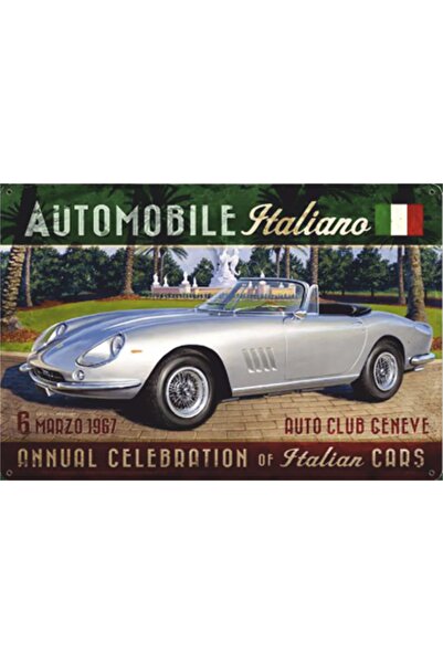 Hayat Poster Ιταλία Ρετρό ξύλινη αφίσα - Κλασικό σχέδιο αθλητικών αυτοκινήτων