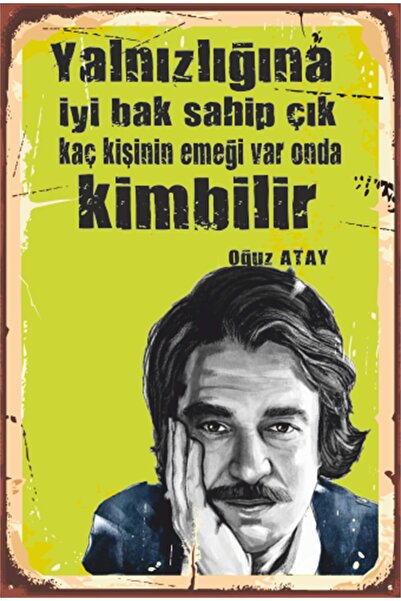 Oğuz Atay Poetry Literature Retro Wooden Poster