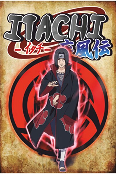 Hayat Poster Ρετρό ξύλινη αφίσα Naruto Itachi Manga - Σχεδιασμός Anime