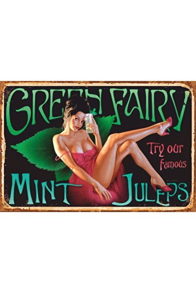 Hayat Poster Cocktail Pin Up Girl Alcohol Poster retro din lemn