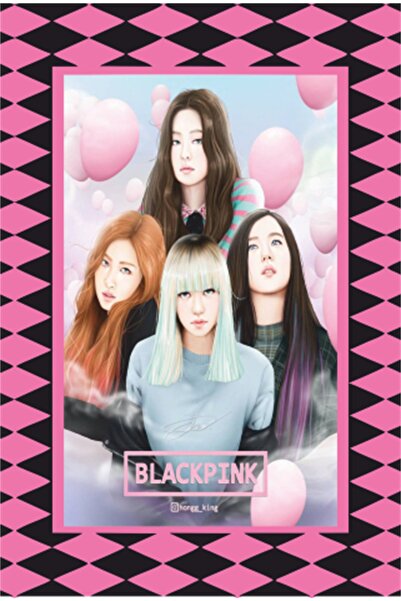 Hayat Poster ملصق خشبي قديم بمظهر إطار أسود ووردي من K-pop-12