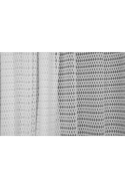 AKÇA TEKSTİL Large Baklava Model Off White Color Single Wing Ready Planted Pleated Background Curtain 300*260 Cm