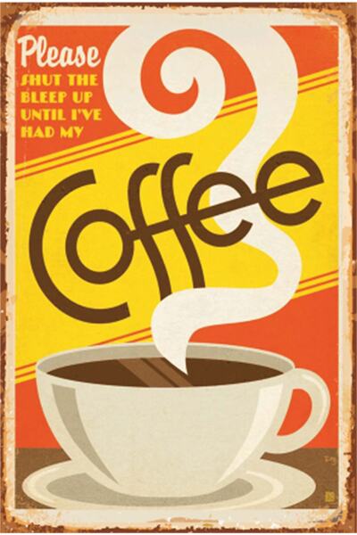 Hayat Poster Decor de bucătărie cu cafea proaspătă fierbinte Poster retro din...