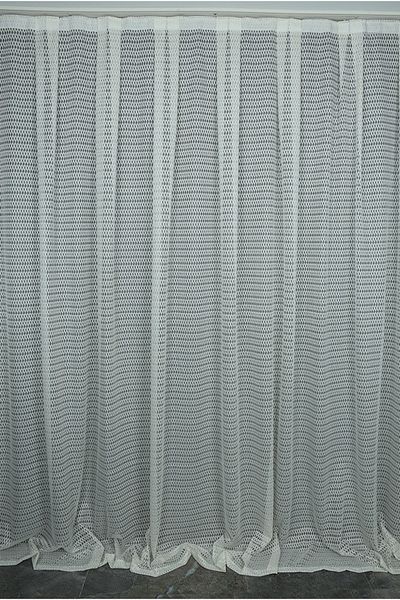 AKÇA TEKSTİL Large Baklava Model Cream Color Single Wing Ready Planted Pleated Background Curtain 300*260 Cm