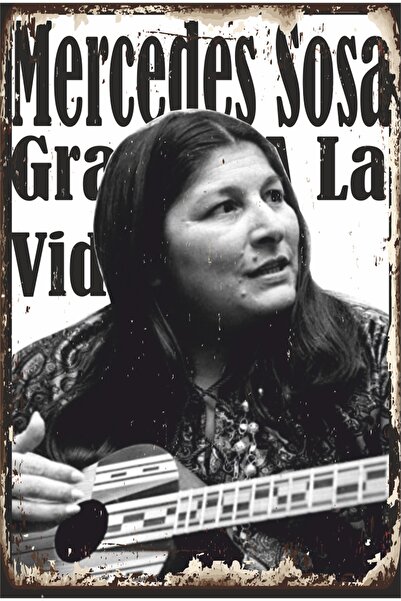 Hayat Poster Mercedes Sosa Hvala životu Revolucionarna muzika Retro drveni po...