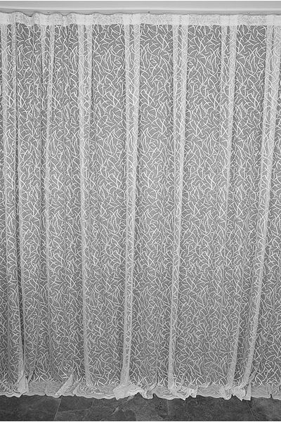 AKÇA TEKSTİL Bush Model White Color Single Wing Ready-made Planted Pleated Background Curtain 300*260 Cm