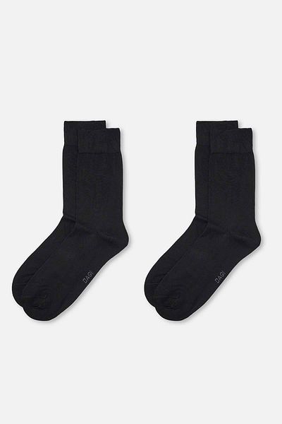 Dagi Schwarze 6902 Herren-Bambus-20/1-Socken im 2er-Pack