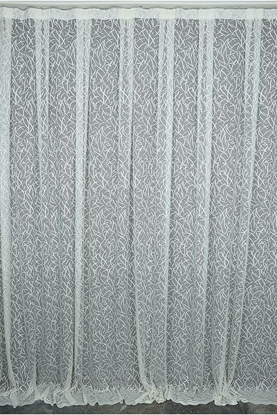 AKÇA TEKSTİL Bush Model Cream Color Single Wing Ready-made Planted Pleated Background Curtain 300*260 Cm