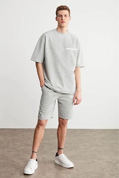 Keywest Büyük Beden Worst Behavior Baskılı Oversize Yazlık Alt Üst T-shirt Şort Takım