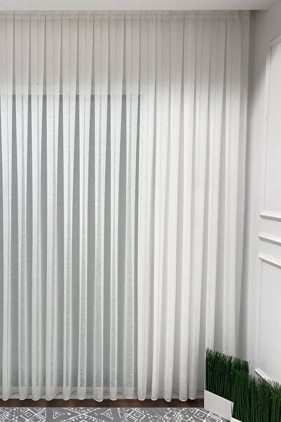 Perde Deposu Payidar Naturel Keten Tül Perde1/2,5 Orta Pile Kırışmaz Ütü Istemez