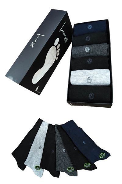 Leement socks Мъжки тънки летни бамбукови чорапи до глезена, 6 чифта, премиум серия