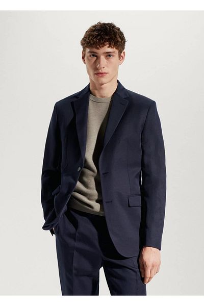 MANGO Man Μπουφάν Blazer από λινό κοστούμι