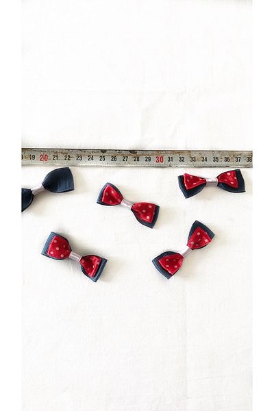 Ozpas Φιόγκος Σατέν Navy Blue Red Polka Dot 30τμχ